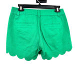 J.Crew J. by  size 0 linen cotton blend green shorts‎ scalloped hem Photo 1