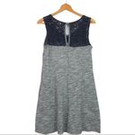 Anthropologie Anthro. Lilka - Esme Dress  Marled Grey w/ Navy Lace - Small Photo 1