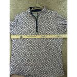 SanSoleil UPF 50+ 1/4 Zip Top with a Pink and Navy Racket Print Size Large Golf Photo 4