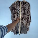 Sheer Chiffon Leopard Print Sleeveless Draped Open Front Topper Layering Piece Brown Size undefined Photo 9