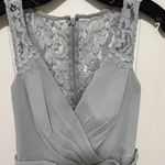 David's Bridal David’s Bridal Mystic Silver Grey Lace V Neck Wedding Guest Bridesmaid Dress 4 Photo 2