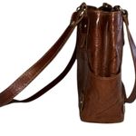 Vintage • Beautiful Embossed Leather Shoulder Bag • Made in Paraguay Brown Photo 4