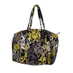 Vera Bradley Floral Grand Traveler Bag Yellow Gray Black Quilted Duffle Photo 9