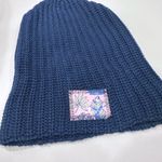 Love Your Melon Navy Blue Knit Beanie Hat Tropical Patch Made in USA Cotton Photo 0
