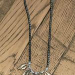 Hematite leaf necklaces with cats eye beads Black Photo 3