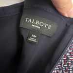 Talbots Tweed Pencil Skirt Size 14P Blue Red Business Straight Slit Knee Length Photo 7