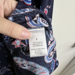 Westport  Blue Paisley Feather Maxi Dress Sz L Ruffled Straps Flowy Boho Photo 3