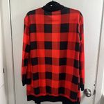 Floral Blooming red/black checkered open cardigan size large Red Photo 1