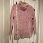 L.L. Bean Signature Size M Lavender Pullover Cotton Cowl Neck Fisherman Sweater Purple Size M Photo 7