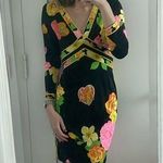 Vintage LEONARD Silk floral midi dress Size 2 Photo 0