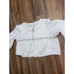 Aerie ‎ White 100% Cotton Lace Trim Tie Front Boho Peasant Blouse XS Photo 7