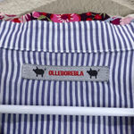 OLLEBOREBLA Floral Top Pink Japanese Street Fashion Blouse Eclectic Artsy Medium Purple Photo 3