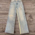 Garage Jambe Large Wide Leg Distressed Light Wash Jeans Size 5/27 Photo 11
