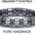 Magnetic Hematite Bracelet, Adjustable Unisex Magnetic Bracelet Photo 2
