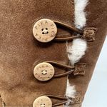 PIKA Teya Button Mid Boots shearling lined light chestnut size US 10 suede Brown Photo 5
