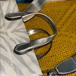 Michael Kors Gigi Metallic Silver and Cream Zebra Jacquard Handbag/Crossbody Photo 14