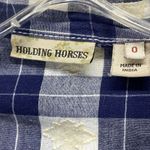 Holding Horses Anthropologie Shirt Womens 0 Snap Front Plaid Textured Design Photo 3
