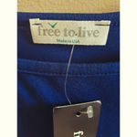 NEW Free to Live 3/4 Sleeve Tee Blue Rayon & Spandex Size L Photo 2