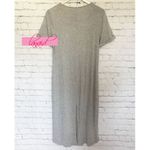 BCBGeneration BCBG Cuffed Tee Shirt Dress Heather Grey Heathered Back Slit Midi Long Sundress Photo 3