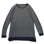Gray Ringer Knit Sweater Women’s Size Large Photo 1
