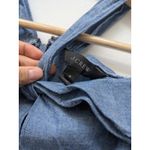 J.Crew  Women's Top Off The Shoulder Tie Neck Top Boxy 3/4 Sleeve Blue Size 4 Photo 8