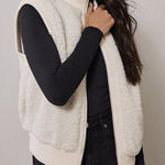 Mint Velvet Knit Mix Full Zip Sleeveless Gilet Vest Cream Small White Photo 0