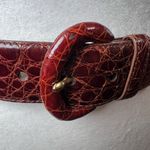 VTG Genuine Caiman Leather Waist Belt Made in Italy Croc Cognac Brown Sz 30 (S) Photo 4