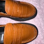 Fashion to figure NEW  Brown Alligator Brown Chunky Y2K Platform Loafers Sz 8 Photo 2