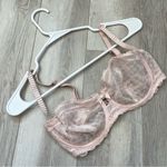 Chantelle Sheer Bra balconette womens Pink size 34D feminine lace intimates Photo 0
