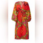 Rhode Resort Blake Printed Wide Leg Jumpsuit Red Tropical Pattern AOP size Large Photo 5