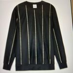 ZARA Crewneck Pullover Long sleeve Black/Gold Stripe Round Neck Unisex Small Photo 4