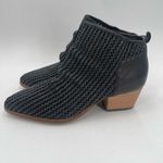 Kelsi Dagger  BROOKLYN Ego Boots Size 8 Black Leather Booties Woven Zipper NEW Photo 6