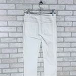 Good American Good Legs Straight Raw Hem Jeans in White 037 Size 10/30 Photo 5