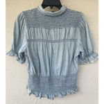 Pilcro  Femme Smocked Blouse Milkmaid L Puff Sleeve Boho Western Festival Cottage Photo 5