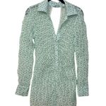 For Love & Lemons Green Polka Dot Drea Long Sleeve Mini Dress Size Small Photo 2