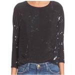 Current/Elliott Current Elliott The Boxy Dolman Sleeve Tee in Black Ink Blot Women's Size 0 Photo 0