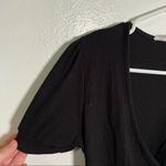 Caution to the Wind  Faux Wrap Crop Top Black Ribbed Photo 3