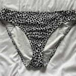 Michael Kors  Womens Size Large White Black Polka Dot Swimsuit Bikini Bottom Photo 0