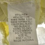 Linen Blend Umgee Top Womens 1XL Yellow Cap Sleeve Raw Frayed Hem Boho Size XL Photo 4