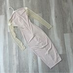 Nookie  Bodycon Dress Mesh Midi Nude Pink (xsmall) sheer cutout long sleeve party Photo 3