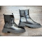 A New Day  Black Combat Boots Side Zip Lug Sole Size 7.5 Photo 2