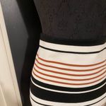 Loft 💜  Stretchy Striped Ribbed Pencil Skirt in White, Pink, and Black Photo 1