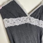 Ekouaer Gray & White Chemise Nightgown Slip Lace Lounge Dress Size Medium Photo 3