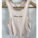 Topshop Thinking of Fries Lace Trim Crop Top Light Pink size 8P Photo 1