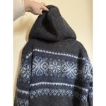 Kidka Icelandic Wool Drangi Cardigan Sweater M Full Zip Long Sleeve Hooded Black Size M Photo 5