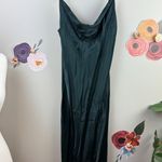ZARA Hunter Green Midi Satin Cowl Dress - Size - XS Photo 5