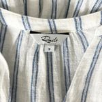 Rails  Jasmine Mini Dress in Marine Blue Stripe Linen Blend Smocked Waist Size S Photo 4