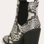 Bamboo Snakeskin Chunky Heel Slip On Bootie Photo 2