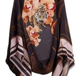 Ted Baker Cadeey Caramel Silk Cape Scarf Tiger Photo 3