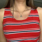 Vintage Retro Red Striped Wide Strap Tank Top Size M Photo 1